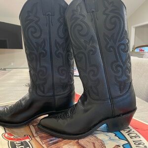 Justin Boots Black Western Cowboy Boots